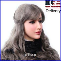 Silicone Female Face Handmade Headwear Crossdresser Halloween Party Shows