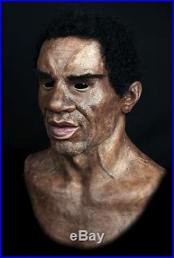 Silicone Mask Black Man Thoma with Hair, Hand Made, Halloween High Quality