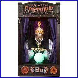 Skeleton Fortune Teller Figurine 33.5 in. Animated Movement Lights Sounds
