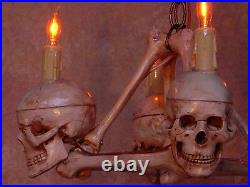 Skull Chandelier, Halloween Prop, Human Skeleton Skulls