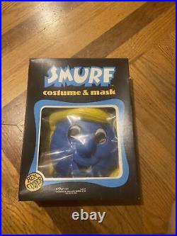 Smurfs Ben Cooper Smurf Costume Mask And original box! 1982