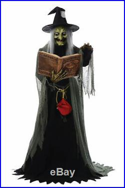 Spell Speaking Witch Prop Animated Halloween Lifesize Haunted House 6 ft Talking