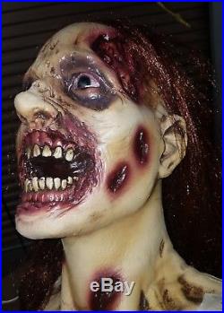 Spirit Halloween Female Zombie See-Through Sindy Shotgun Hole Walking Dead Prop