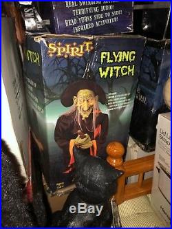 Spirit Halloween Flying Witch Animatronic Rare Htf