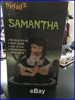 Spirit Halloween Life Size Animated Prop Decoration Samantha Head Spins Rare