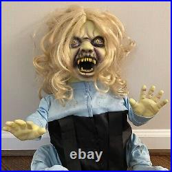 Spirit Halloween Zombie Babies Doll Face Baby Harness Animated Costume RARE