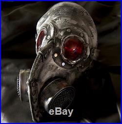 Steampunk leather gas mask Halloween comicon, robot plague doctor horror