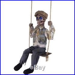 Swinging Skeletal Boy Animated Prop HALLOWEEN Undead Victorian Boy