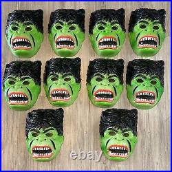 TEN Vintage 70's Ben Cooper INCREDIBLE HULK MARVEL Halloween Masks Costume NEW