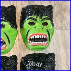 TEN Vintage 70's Ben Cooper INCREDIBLE HULK MARVEL Halloween Masks Costume NEW