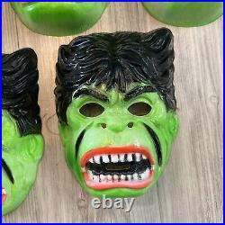 TEN Vintage 70's Ben Cooper INCREDIBLE HULK MARVEL Halloween Masks Costume NEW