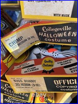 TWELVE Vintage Collegeville Halloween Costumes-Bugs Bunny (3) Tiger (4) Chimp 5