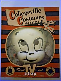 TWO Vtg 1950s & 1960s Collegeville'CASPER' Halloween Costumes Mask Box Med 8-10