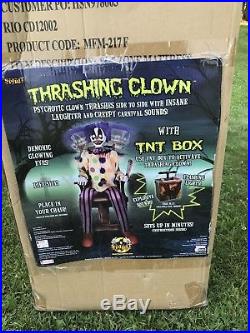 Thrashing Clown and TNT Box, Animatronic Spirit Halloween Life Size Prop RARE