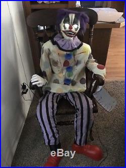 Thrashing Clown and TNT Box, Animatronic Spirit Halloween Life Size Prop RARE