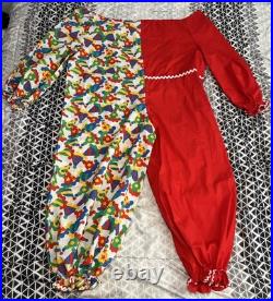 True Vintage 70s 80s Adult Clown Halloween Costume With Accessories Large/XL