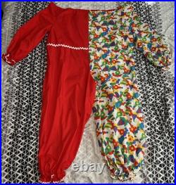 True Vintage 70s 80s Adult Clown Halloween Costume With Accessories Large/XL