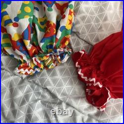 True Vintage 70s 80s Adult Clown Halloween Costume With Accessories Large/XL