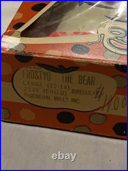 UNREAL 1960s FROSTYO'S CEREAL BOX Halloween Costume Collegeville General Mills L