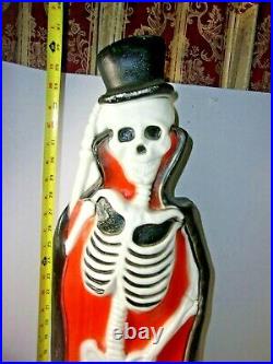 Union Products Halloween Blow Mold Yard Decoration Lighted Skeleton with Tombstone