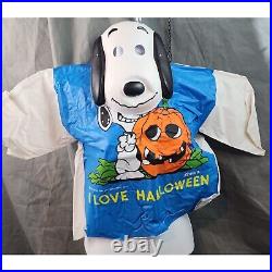 VERY RARE Snoopy Peanuts COLLEGEVILLE HALLOWEEN COSTUME MASK & BOX 60s PEANUTS