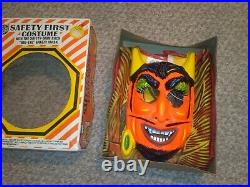 VINTAGE HALLOWEEN DEVIL COSTUME Safety First Ben Cooper Halloween 1972 IN BOX