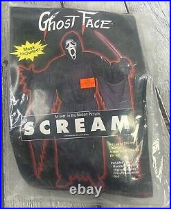 VINTAGE SCREAM GHOST FACE COSTUME/1997/RARE/ADULT/UP TO 200LB/NEWithHALLOWEEN