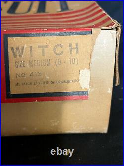 VTG 1960's A Ben Cooper Original Witch Playsuit Mask & Hat In Box SZ Med 8-10