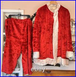 VTG 40s 50s Santa Claus Costume Christmas J. Halpern Co Halco Jacket hat red