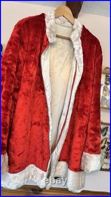 VTG 40s 50s Santa Claus Costume Christmas J. Halpern Co Halco Jacket hat red