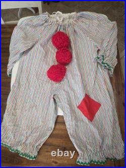 VTG 50's Kids Clown Costume Handmade One Piece Childs Retro Baggy Clown YTH 3/4