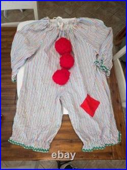 VTG 50's Kids Clown Costume Handmade One Piece Childs Retro Baggy Clown YTH 3/4