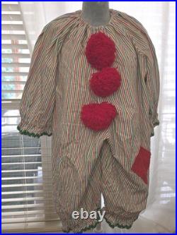VTG 50's Kids Clown Costume Handmade One Piece Childs Retro Baggy Clown YTH 3/4