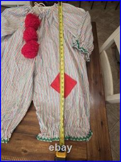 VTG 50's Kids Clown Costume Handmade One Piece Childs Retro Baggy Clown YTH 3/4