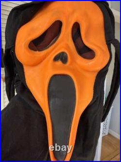 VTG 90s Scream Ghost Face Fun World Div Generation 1 Orange Cotton Hood