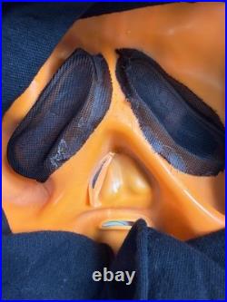 VTG 90s Scream Ghost Face Fun World Div Generation 1 Orange Cotton Hood