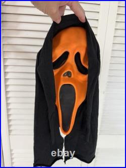 VTG 90s Scream Ghost Face Fun World Div Generation 1 Orange Cotton Hood