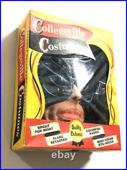 VTG Batman The Bat 1960s Collegeville RARE Halloween Costume Box Plastic Mask