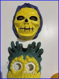 VTG Ben Cooper Halloween MOTU He-Man Huge Lot Set Plastic Mask Rare 80s Display