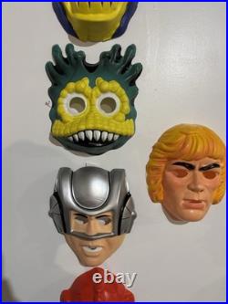 VTG Ben Cooper Halloween MOTU He-Man Huge Lot Set Plastic Mask Rare 80s Display
