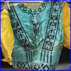 VTG Collegeville Indian Halloween Costume Mask Chief Head Child Sz M 8-10 Box