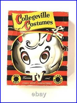 VTG Nightmare Caspers Horse 1950s Collegeville RARE Halloween Costume Box Mask