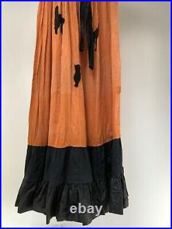 Vintage 1920s FOLK ART Dress HALLOWEEN COSTUME Handmade BLACK CATS Antique AAFA