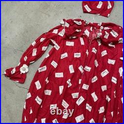 Vintage 1950s Adult Red Clown Costume with Cap