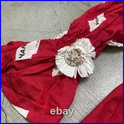 Vintage 1950s Adult Red Clown Costume with Cap