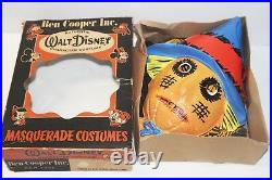 Vintage 1950s Disney Scarecrow Ben Cooper Halloween Costume Mask withBox Wizard Oz