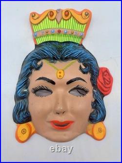 Vintage 1950s HALCO Gypsy Girl Masquerade Costume Mask w Box Halloween