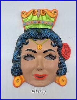 Vintage 1950s HALCO Gypsy Girl Masquerade Costume Mask w Box Halloween