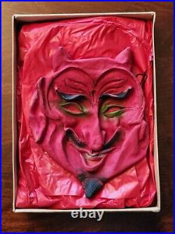 Vintage 1950s Halco Superb Brand Childs Plastic/ Rubber Masquerade Devil Costume