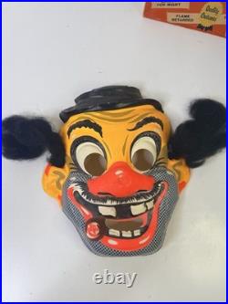 Vintage 1950s Halloween Mask Costume In box Collegeville HOBO Sm 4-6 AS-IS READ